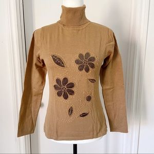 Graffiti Brown Turtleneck Sweater